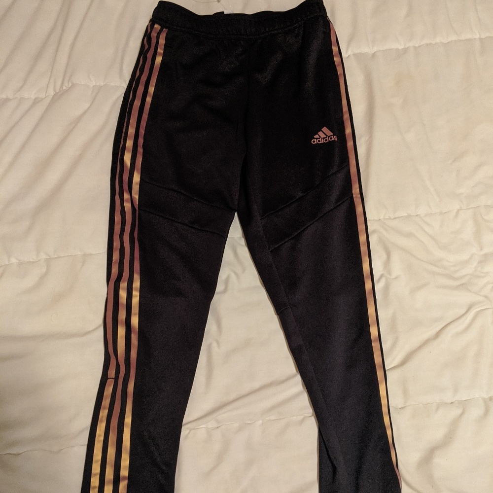 Adidas Trio Black and Rose Gold Workout Pants